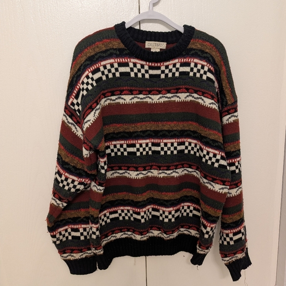 Men's Vintage Cattivo Geometric Print Sweater - Picture 4 of 10